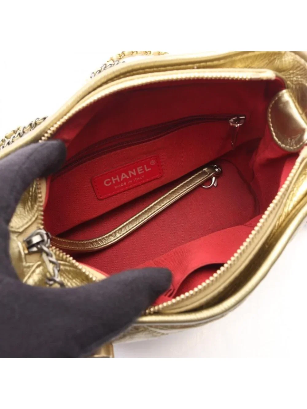 Chanel Shoulder Bag Gabrielle de Small Hobo Gold Leather Chain